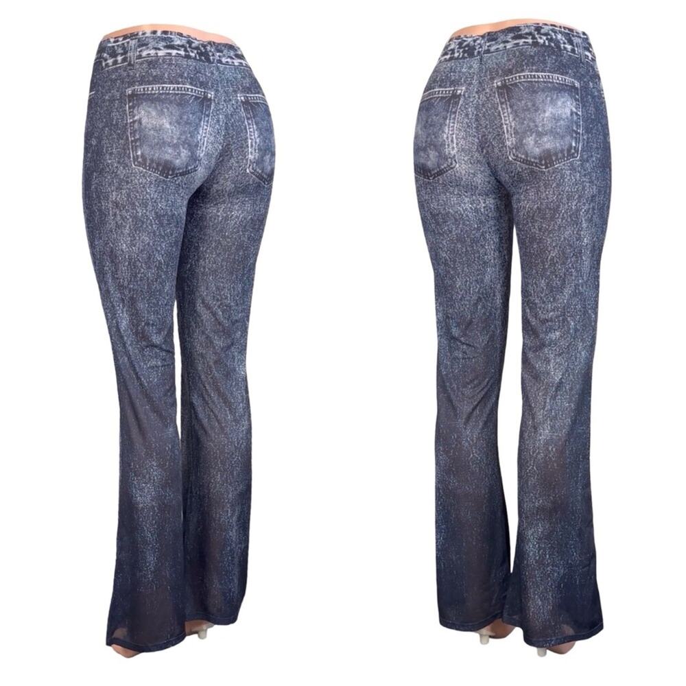 NWT Zara Denim Printed Pants Size S $59 - Picture 5 of 9